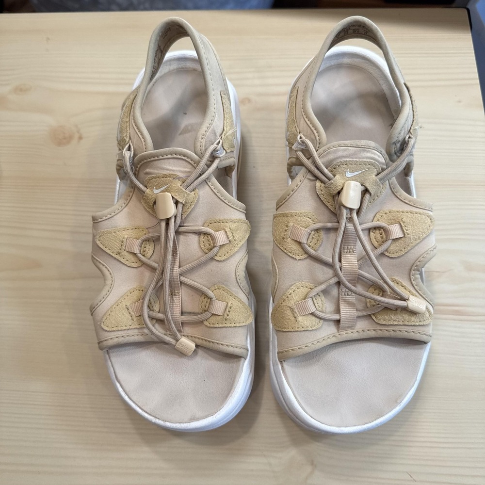 Nike Air Max Koko Sandals Womens‎ 9 Beige Strappy Air Cushion Wedge Platform